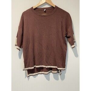 Wunderlove by Westside Brown Contrast Detailed Top‎ Size M